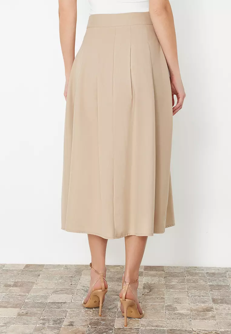 Pleated Midi Skirt