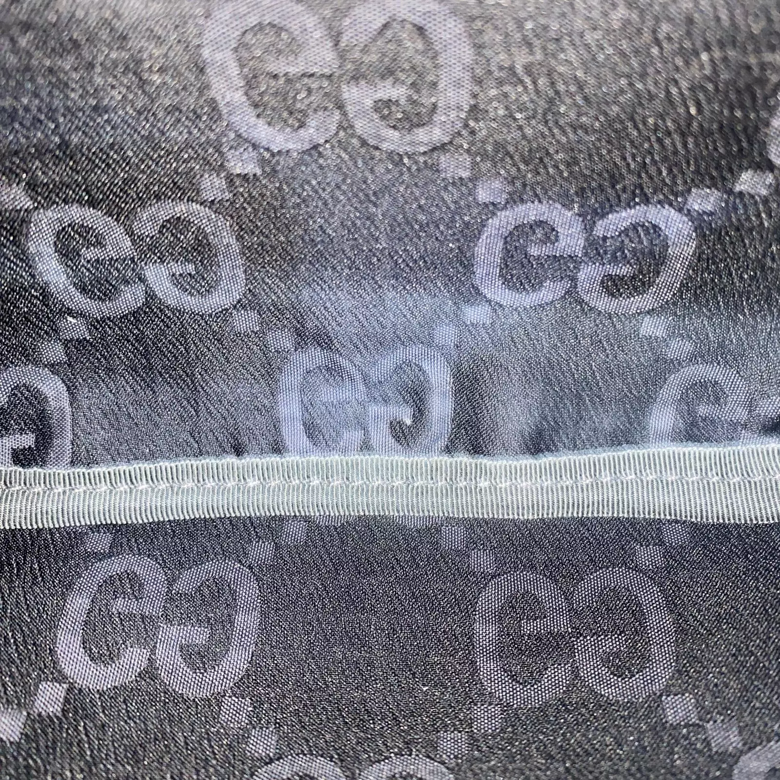 Pre-loved Gucci Belt Bag Dark Grey GG Ripstop SHW