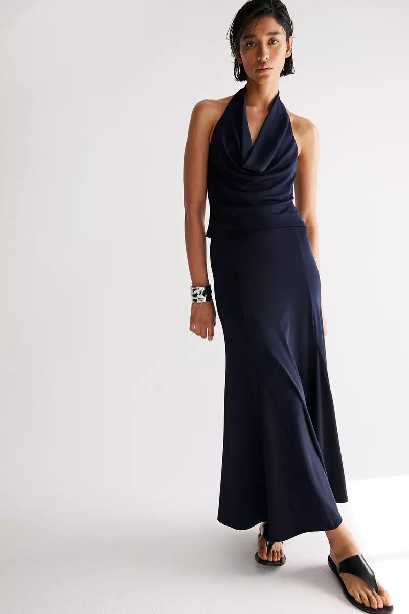 Jersey halterneck top