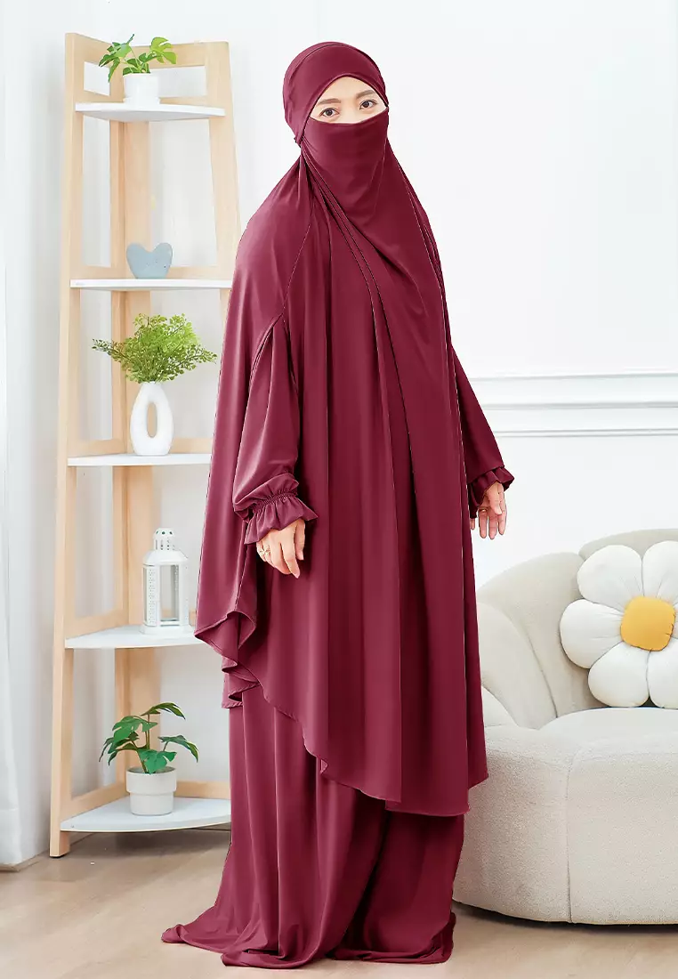 Jual COTTON BEE Wafa French Khimar Set | One Set Dress Abaya Syari ...