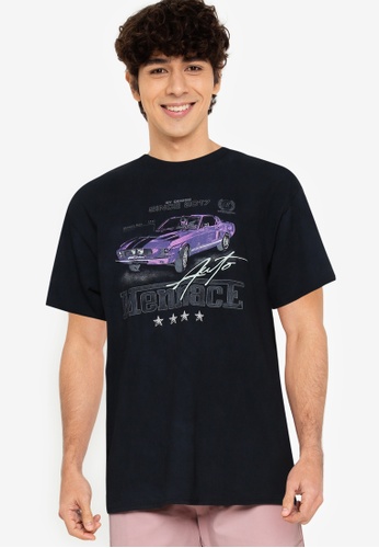 Mennace black On The Run Auto Washed T-shirt 2DD19AA7E7678CGS_1