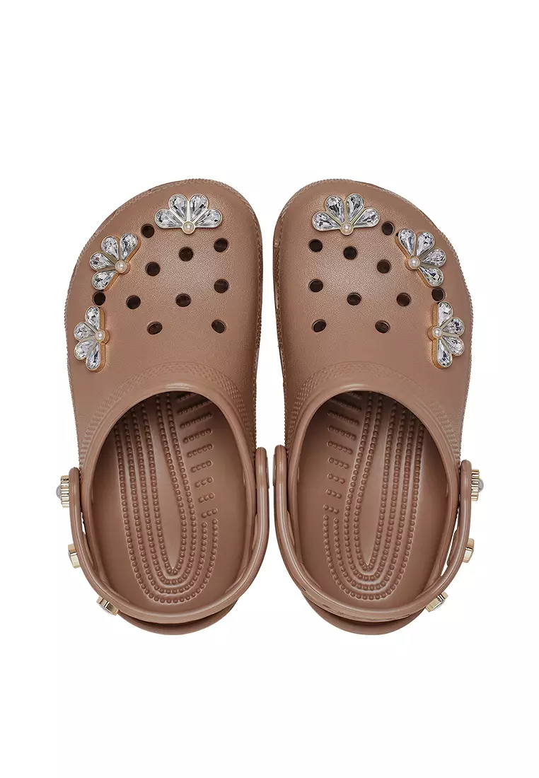 Crocs Kids Classic Pinnacle Embellishment Clog - Latte