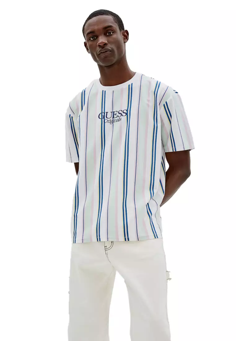 Buy Guess Guess Originals Gibson Short Sleeves Stripe Tee Online | ZALORA Philippines