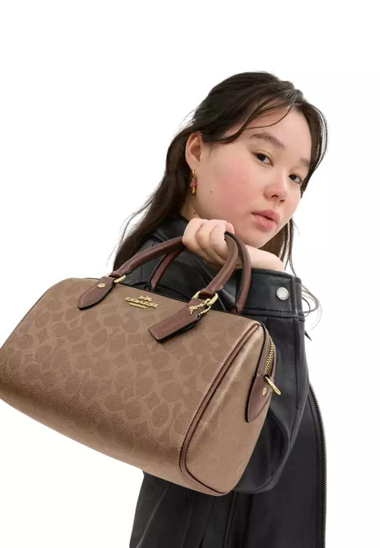 Coach Rowan Satchel In Signature Canvas Tan Brown 2025 Buy
