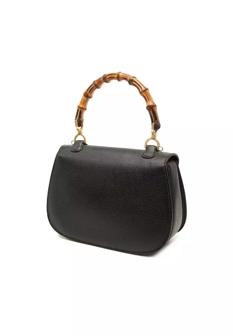 Pre-Loved Gucci Grained Calfskin Bamboo Night