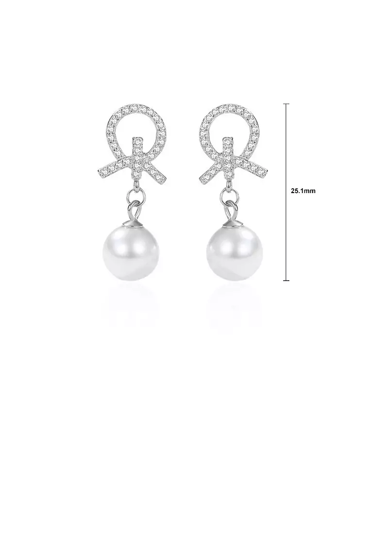 Geometric pearl earrings best sale