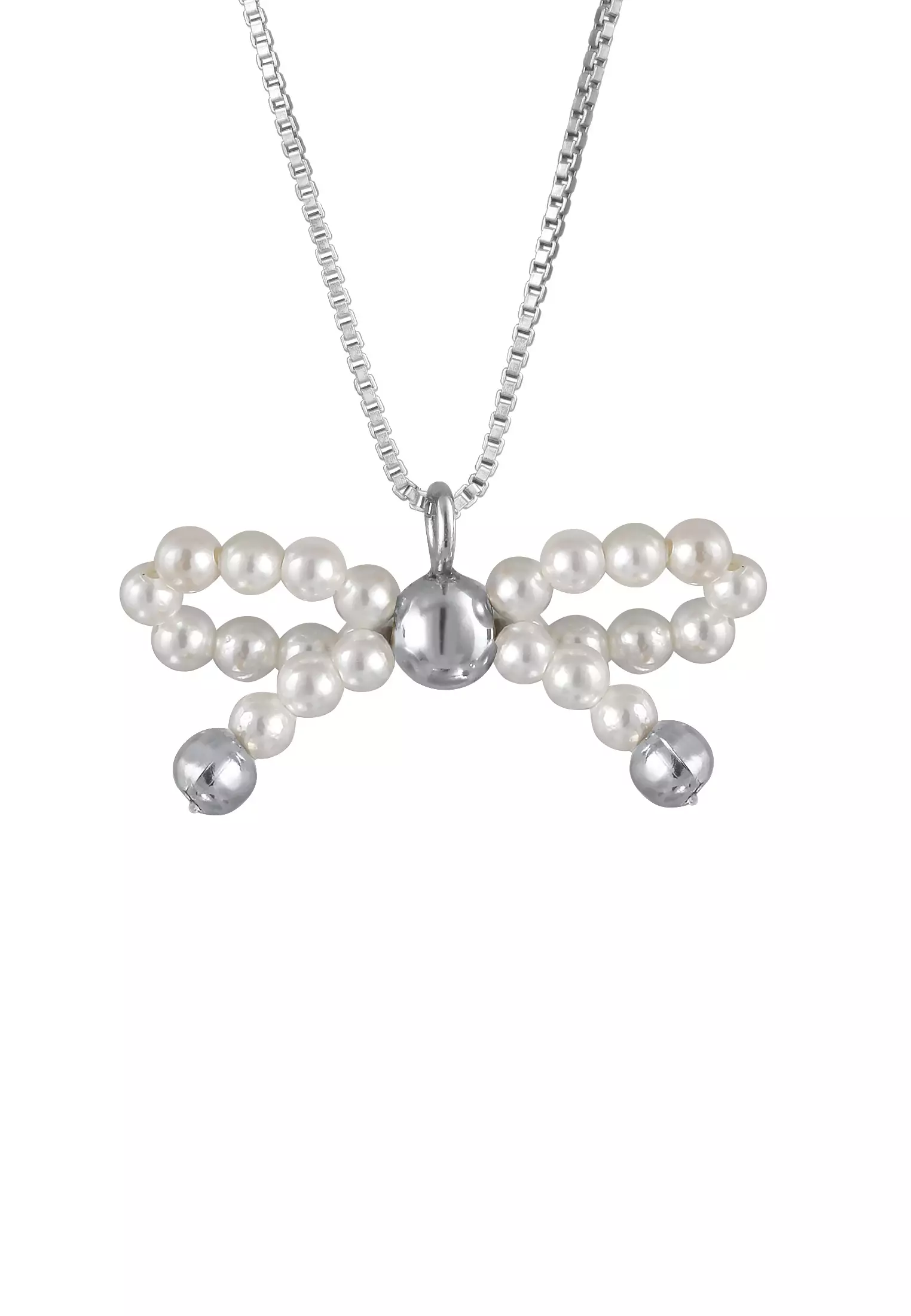 Necklace Ribbon Bow Pendant Box Chain Shell Beads