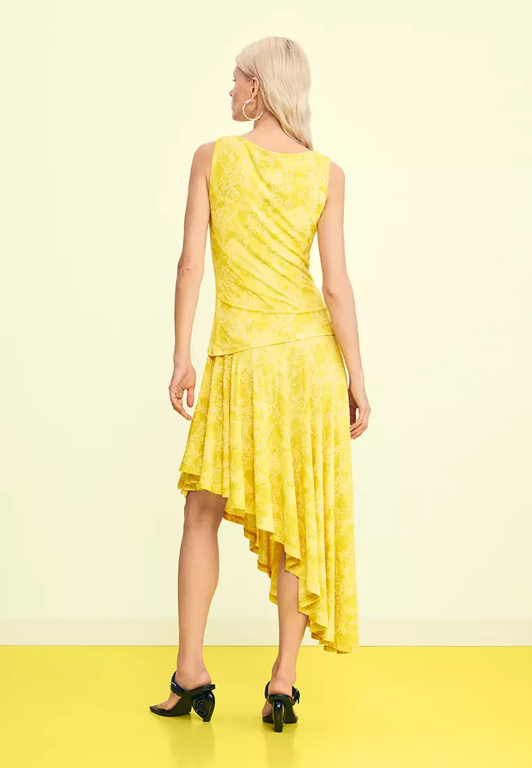 ASYMMETRICAL PRINTED DRESS
