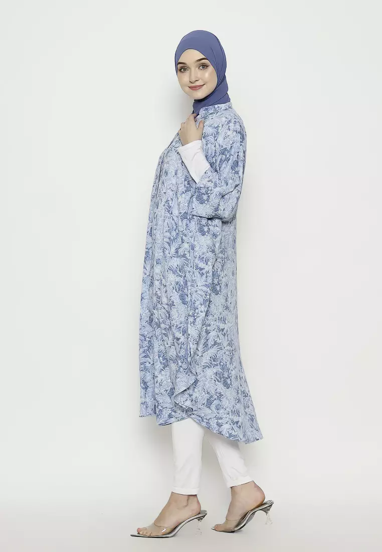 Urban Exchange Misha Kaftan Blue - Gamis Kaftan Rayon
