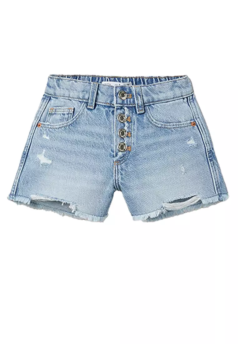 Zara ripped denim shorts on sale