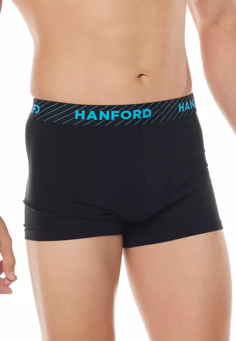 Cotton with Spandex Men's  Boxer Briefs Oblique - Black/Assorted Logo (3in1 Pack)