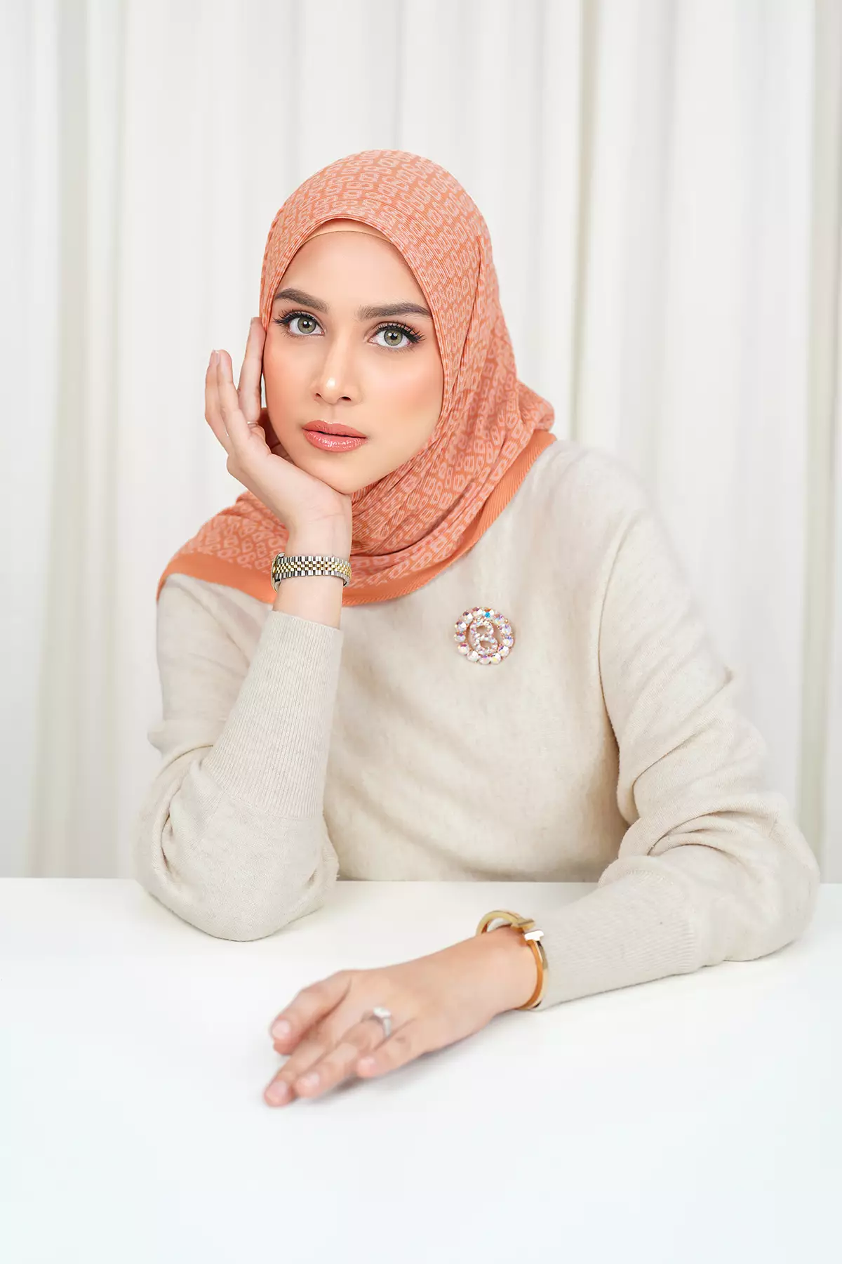 Tapis Pleated Square - Coral