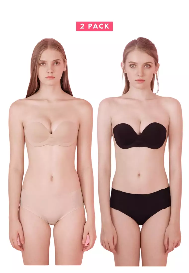 2 Pack Hilary Inflatable Push Up Bra in Nude and Black 充气胸贴