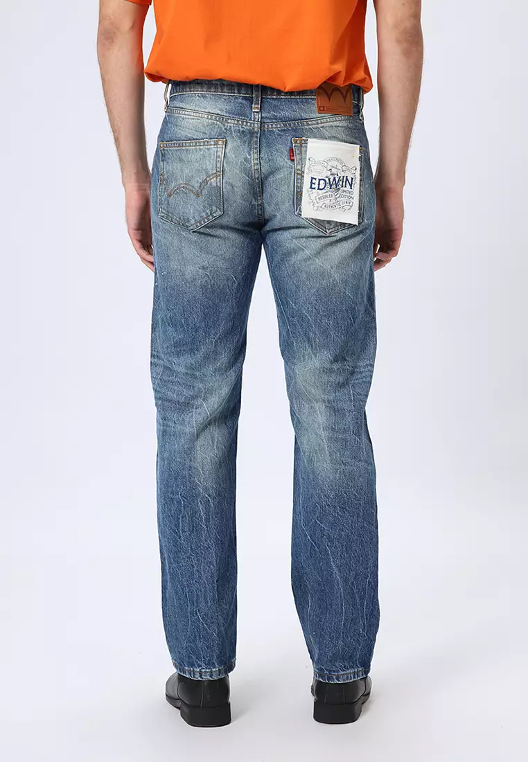 801 Reguler Fit Handcrafted Jeans BLUE PATCHES - Celana Panjang Denim Pria