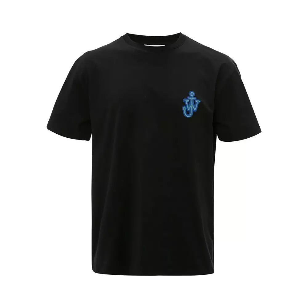 Jual JW Anderson JW Anderson Blue Anchor Logo Patch T-Shirt Black ...