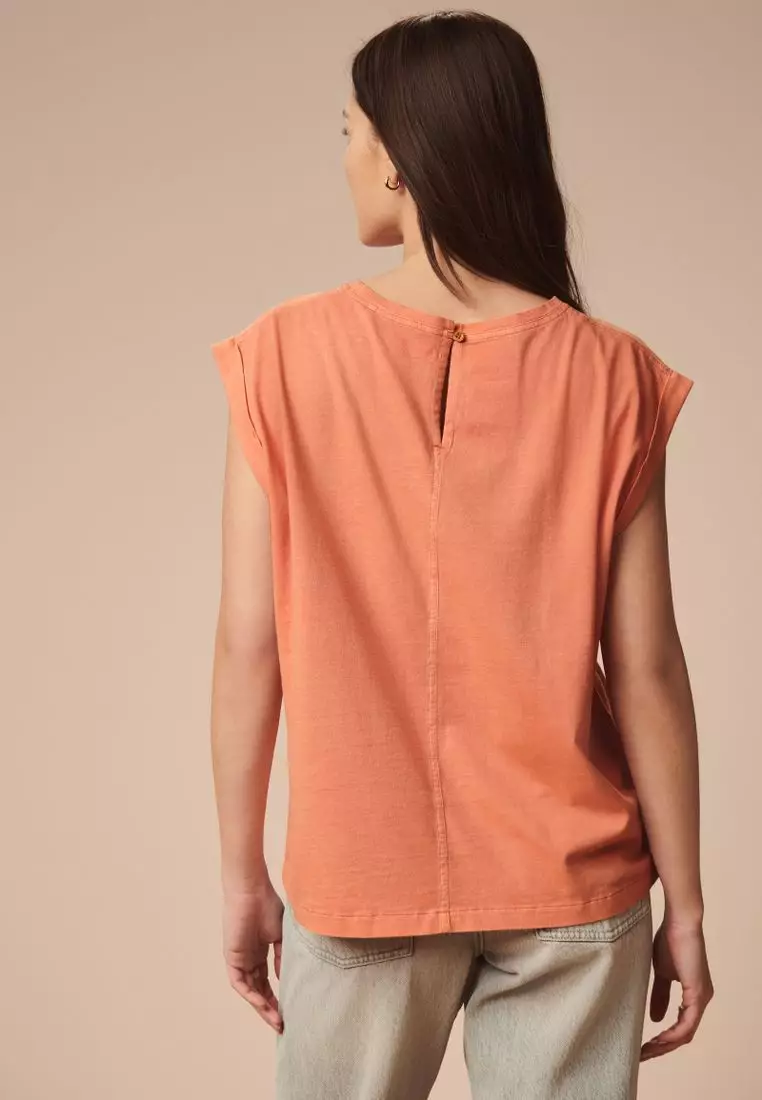 Linen Blend Pocket Top