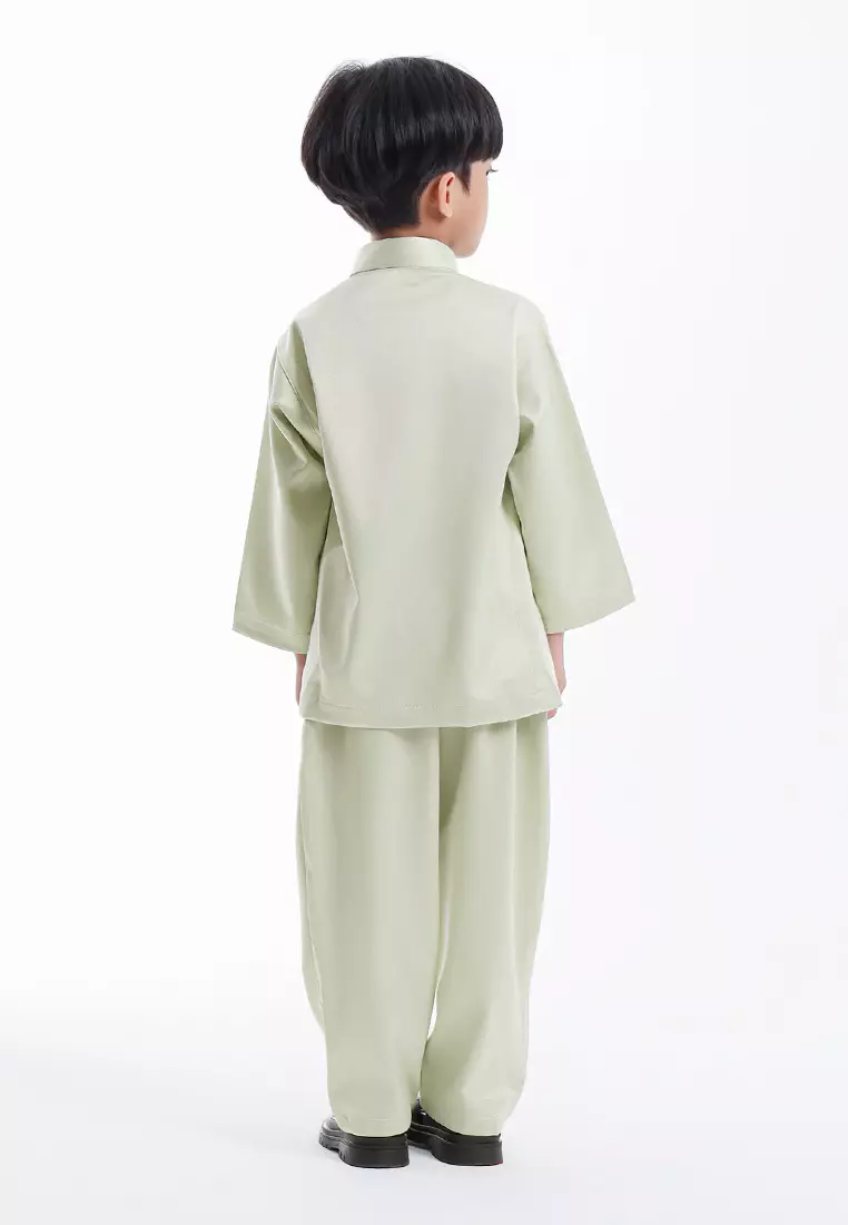 Alain Delon Baju Melayu Cekak Musang Budak - 19026505-41AloeGreen