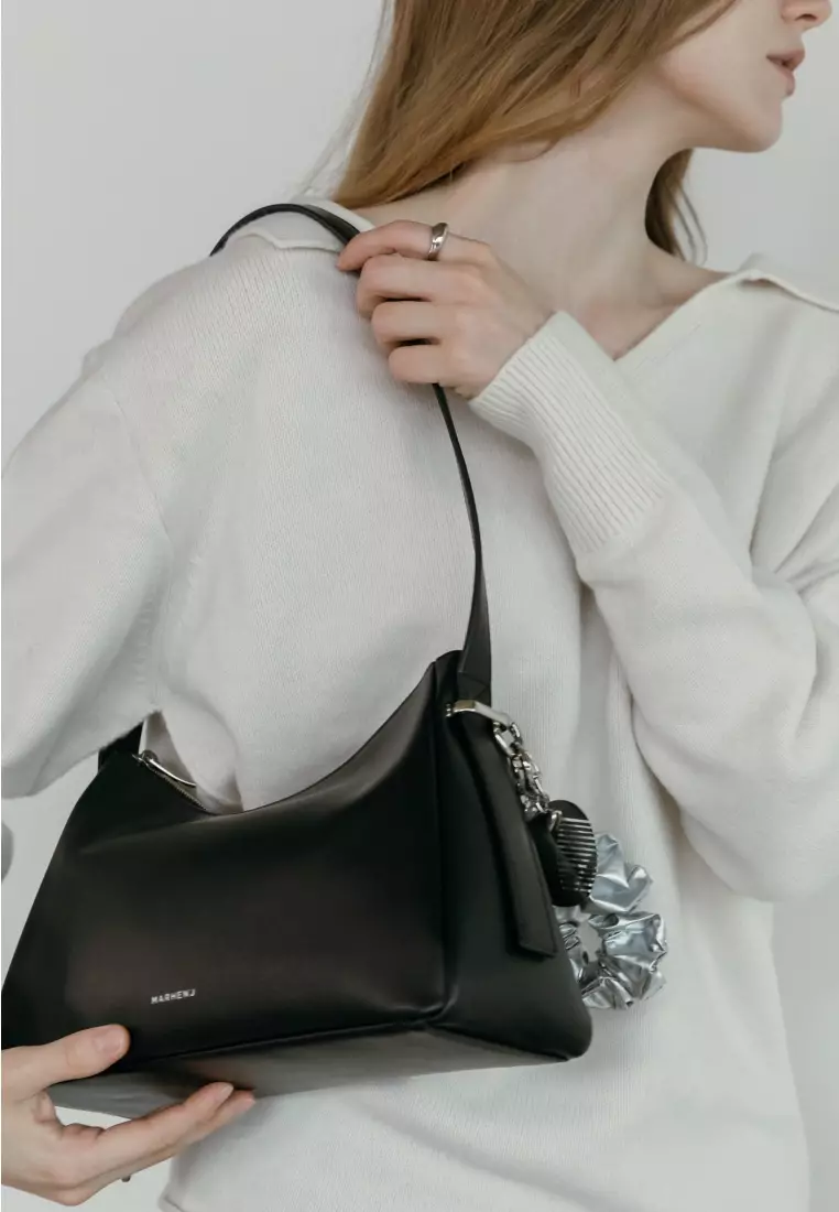 SOLENE Vegan Leather Shoulder Bag Black