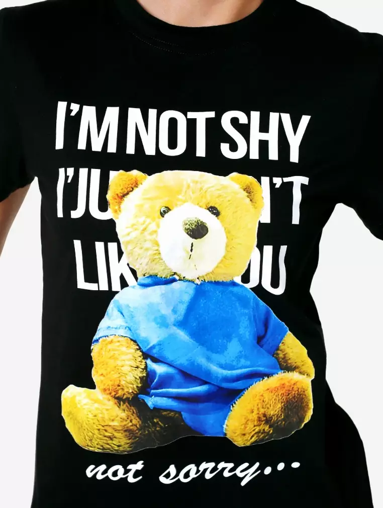 TONIQUE Kaos Katun Combed Wanita Hitam MOLLY Women's Regular Fit Cotton Combed 24s Graphic T-Shirt