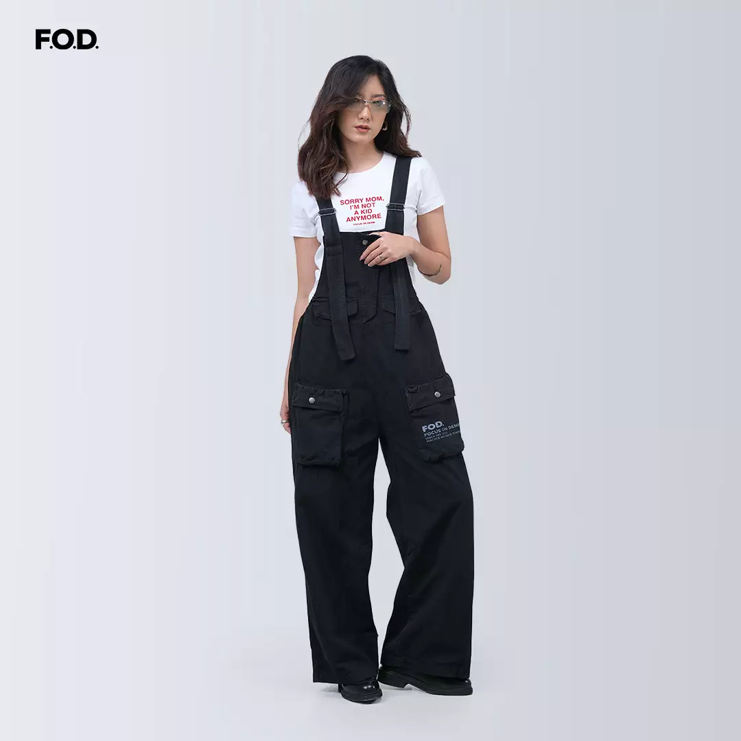 Celana Overall Wanita Lala Dark Grey