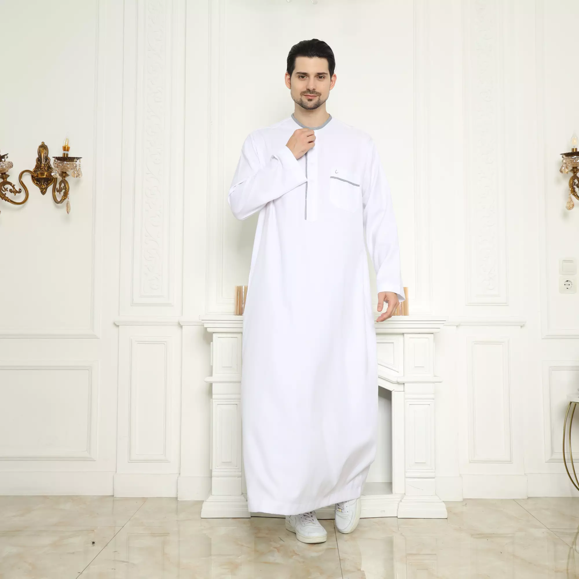Gamis Pria Yazid White New