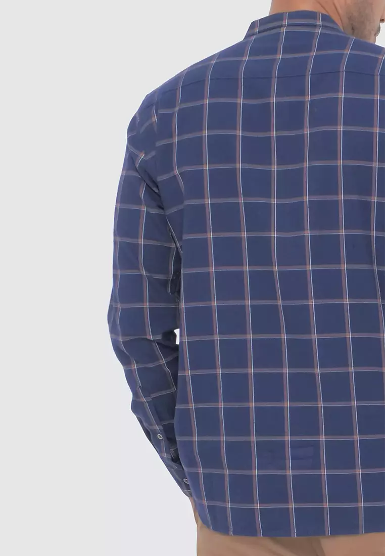 MOC Kemeja Koko Lengan Panjang Pria ADNAN - NAVY