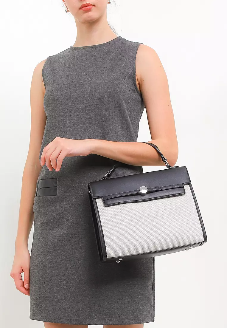 New Orleans R2482-1 Top Handle Bag White/Black