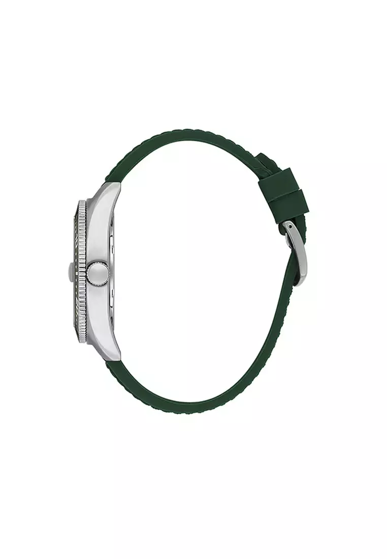 Premium Men's Analog Watch Green Silicone Band DK.1.14058-4