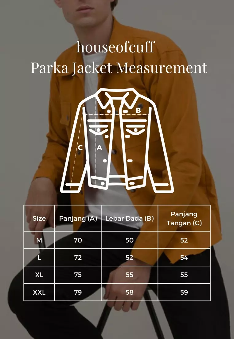 Jaket parka outer jaket pria semi parka warna Hitam