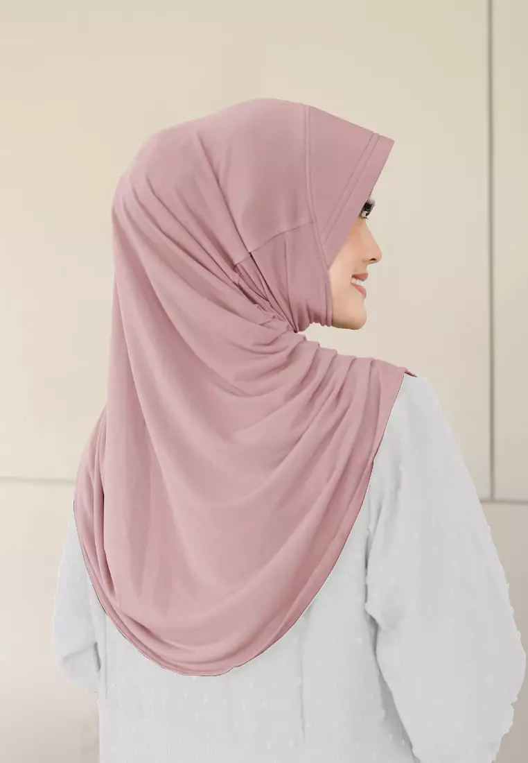 Zelena - Mahika Bergo | Hijab Instan Daily | Bergo Pad Kerut - Blush Pink