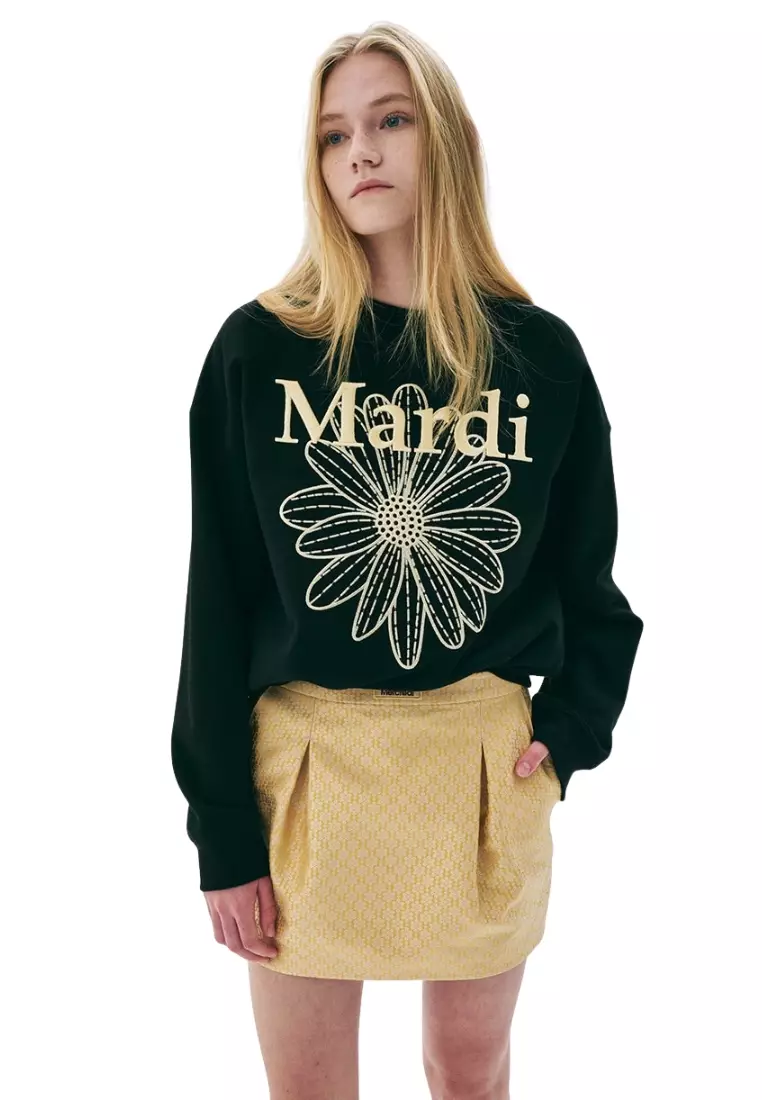 Sweatshirt Flowermardi Needlework - Black Lemon