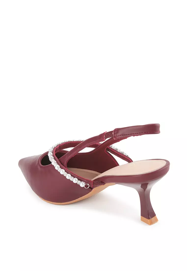 LAUREL J2587-9 SLINGBACK HEELS MAROON