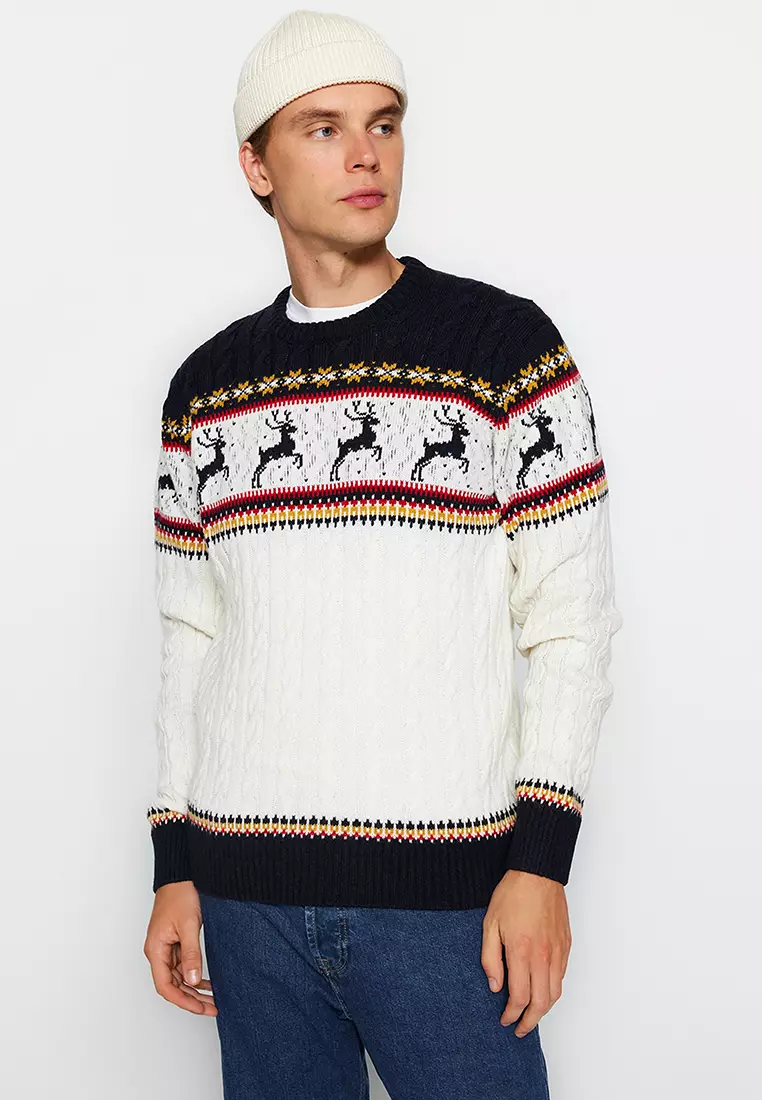 Mens slim discount fit christmas jumper