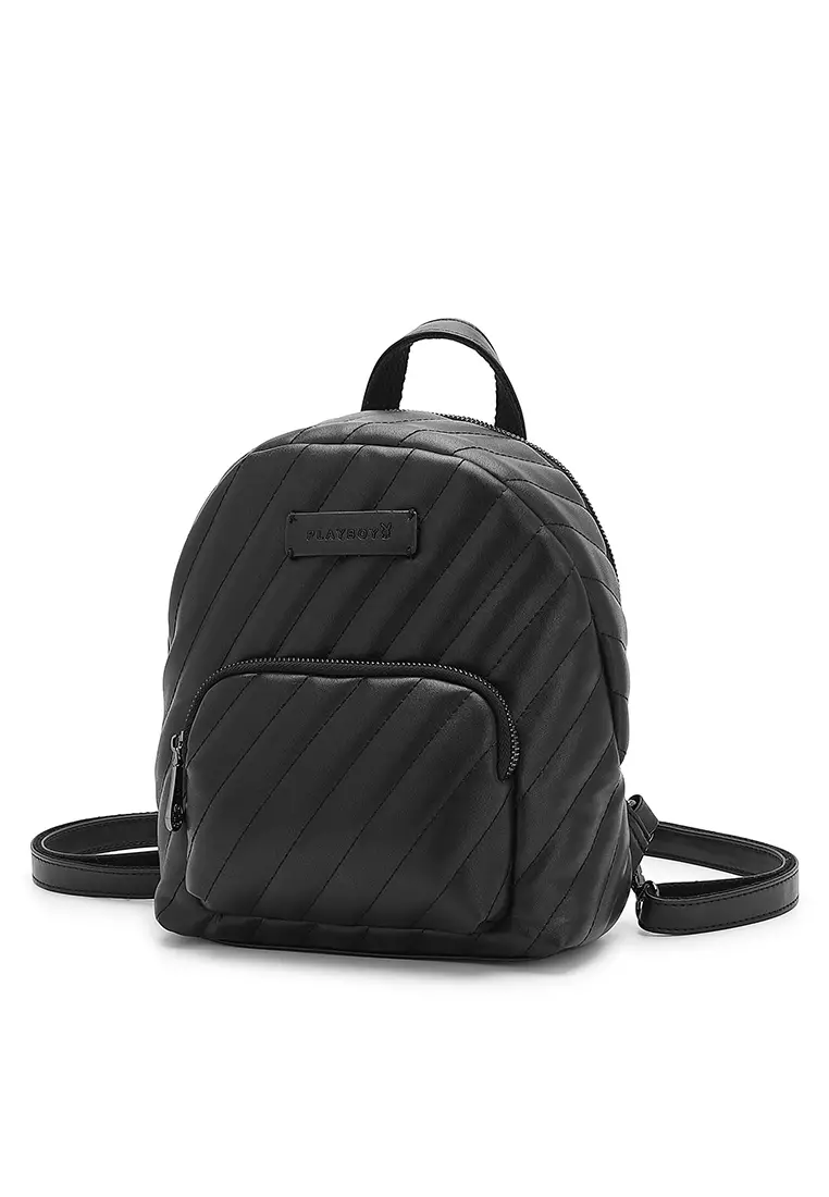 Quilted leather clearance backpack purse