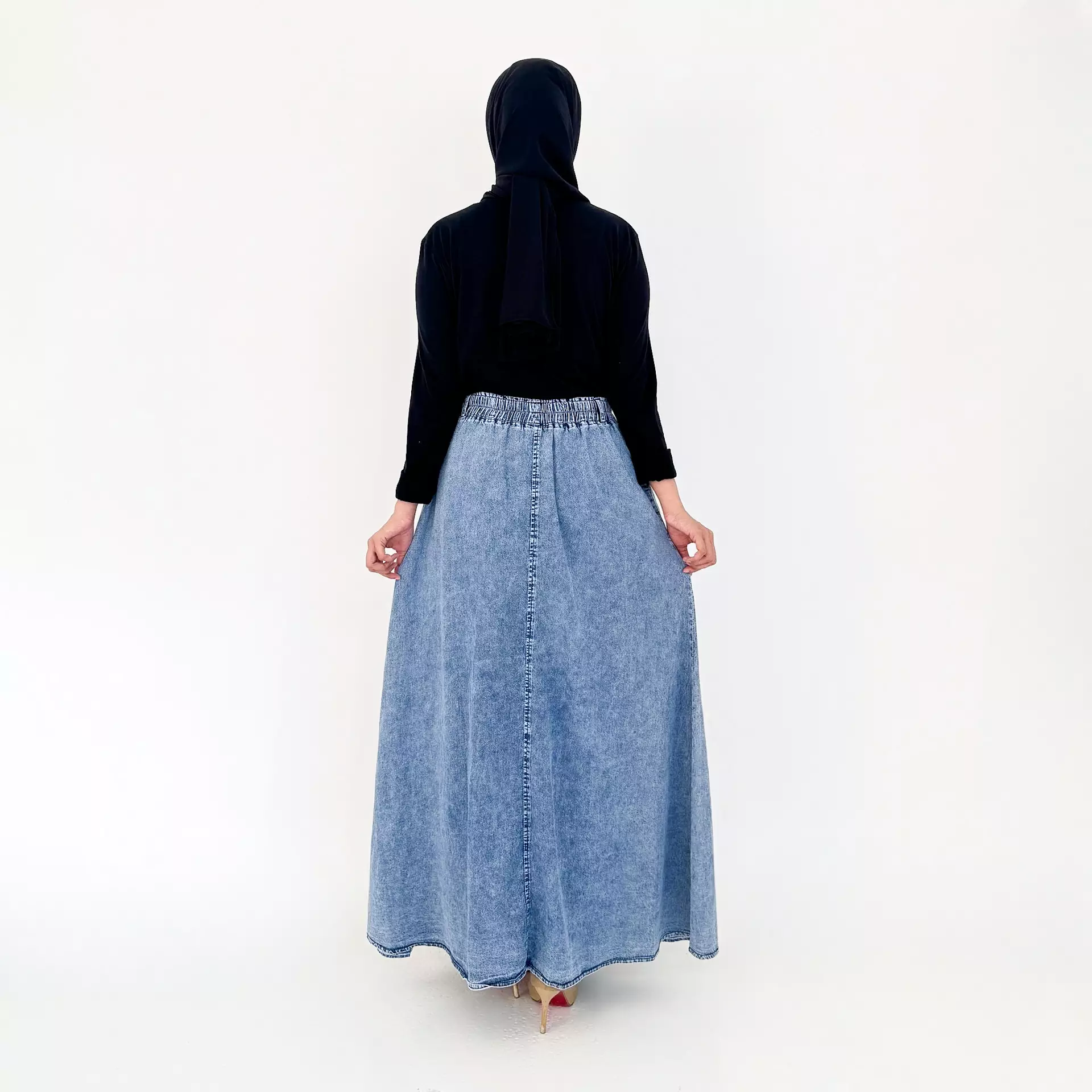 Ima Denim Skirt (Rok Jeans A-Line) SNOW BLUE