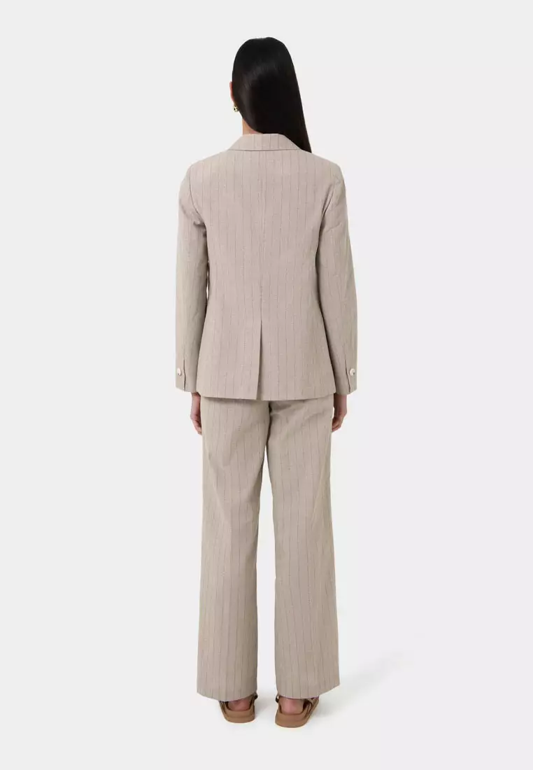 Ria Stripe Cotton Blend Jacket