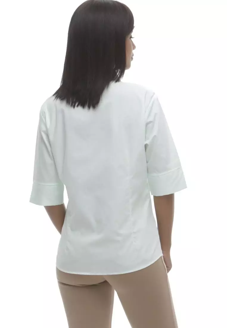 Divina Pinstripe 3/4 Sleeve Office Blouse