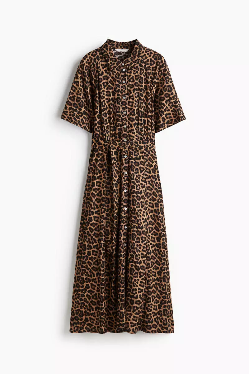 Tie-belt shirt dress