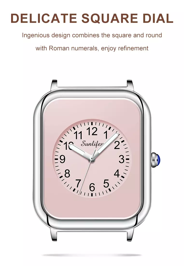 Jam Tangan Wanita Original Anggun Santai Wanita Tali Silikon Jam Tangan Cewek 9416-1 pink