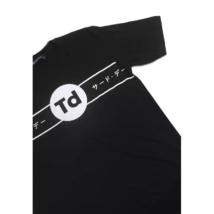 MTC53C circletd ktkn lines blk T-shirt Hitam