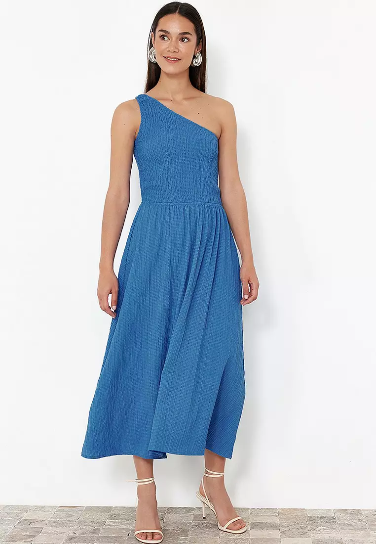 One Shoulder Midi Dress