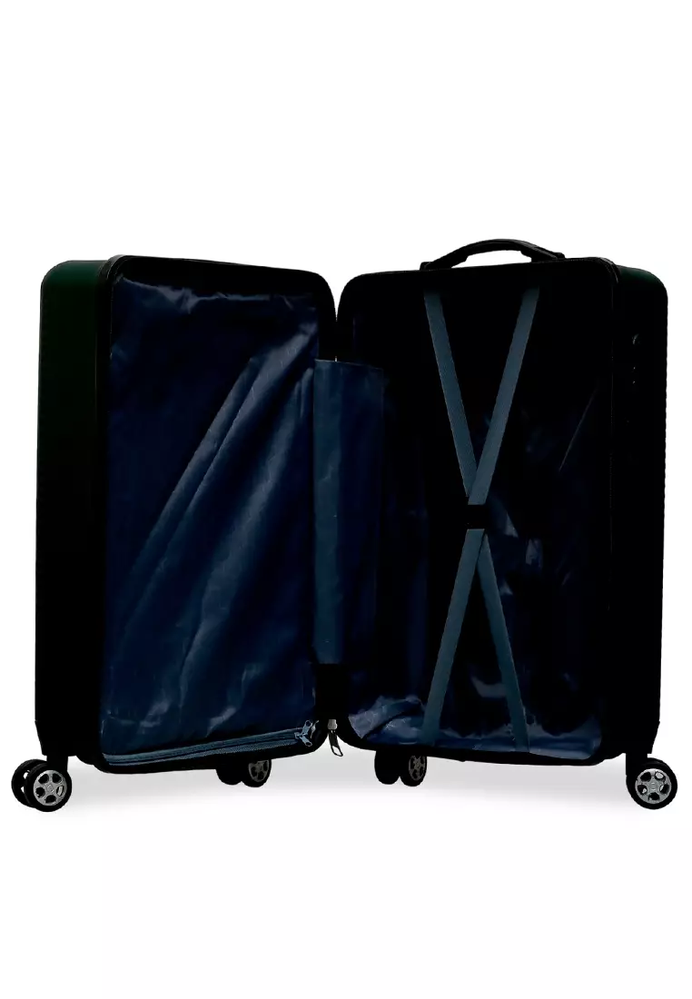 Isvara Tas Koper Hardcase One Set Unisex Large Compartment Suitcase Code Lock System Material ABS+PVC Coated ORIGINAL - Green