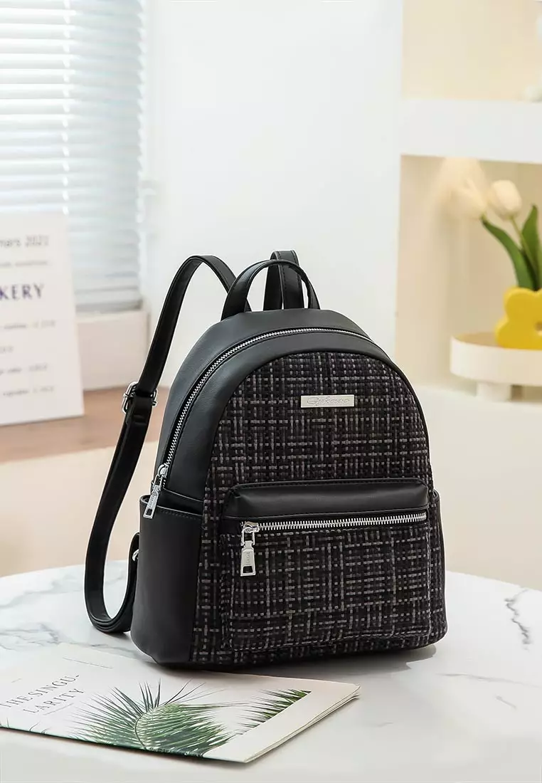 GYKACO SAMWON Black - Tas Ransel Wanita - Fashion Backpack (IMPORT)