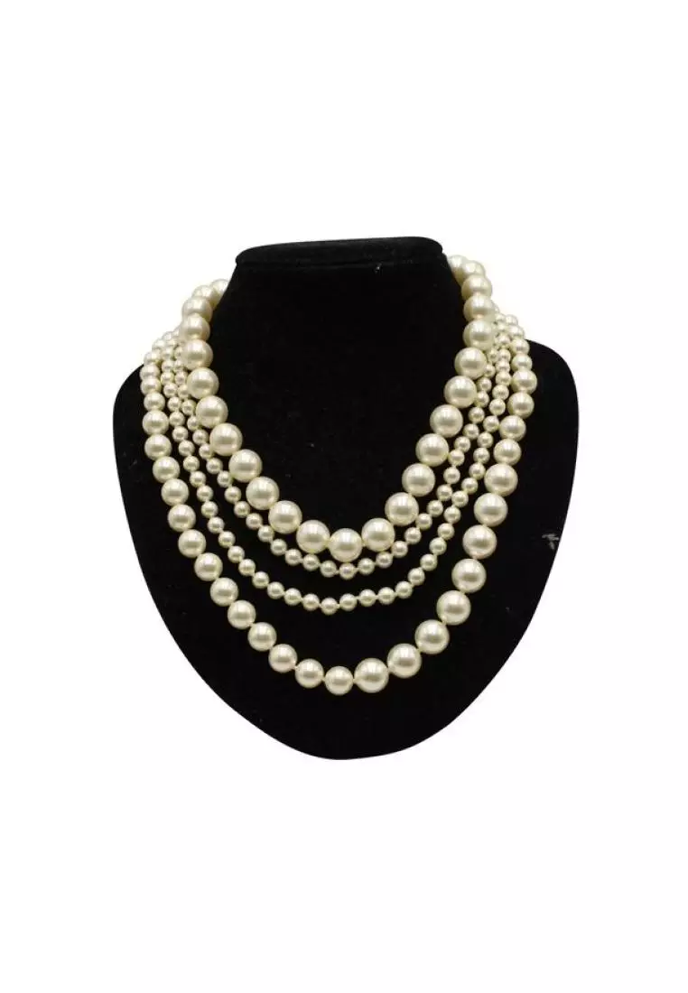 Chanel Pre Loved CHANEL Faux Pearls Necklace Spring Summer 2014