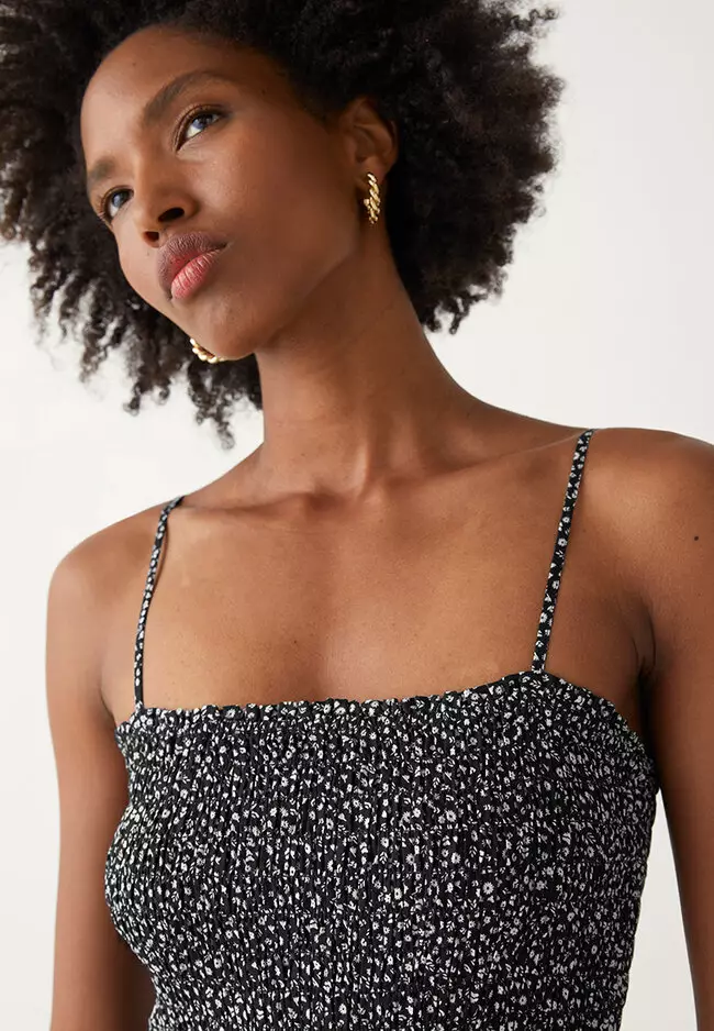 Smocked Strappy Maxi Dress