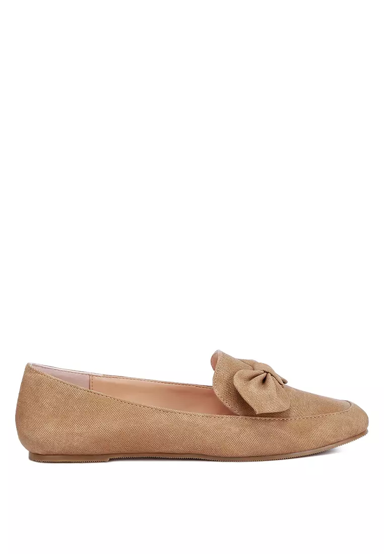 Discount on London Rag  shoes - SKU: Tan Bow-Embellished Loafers