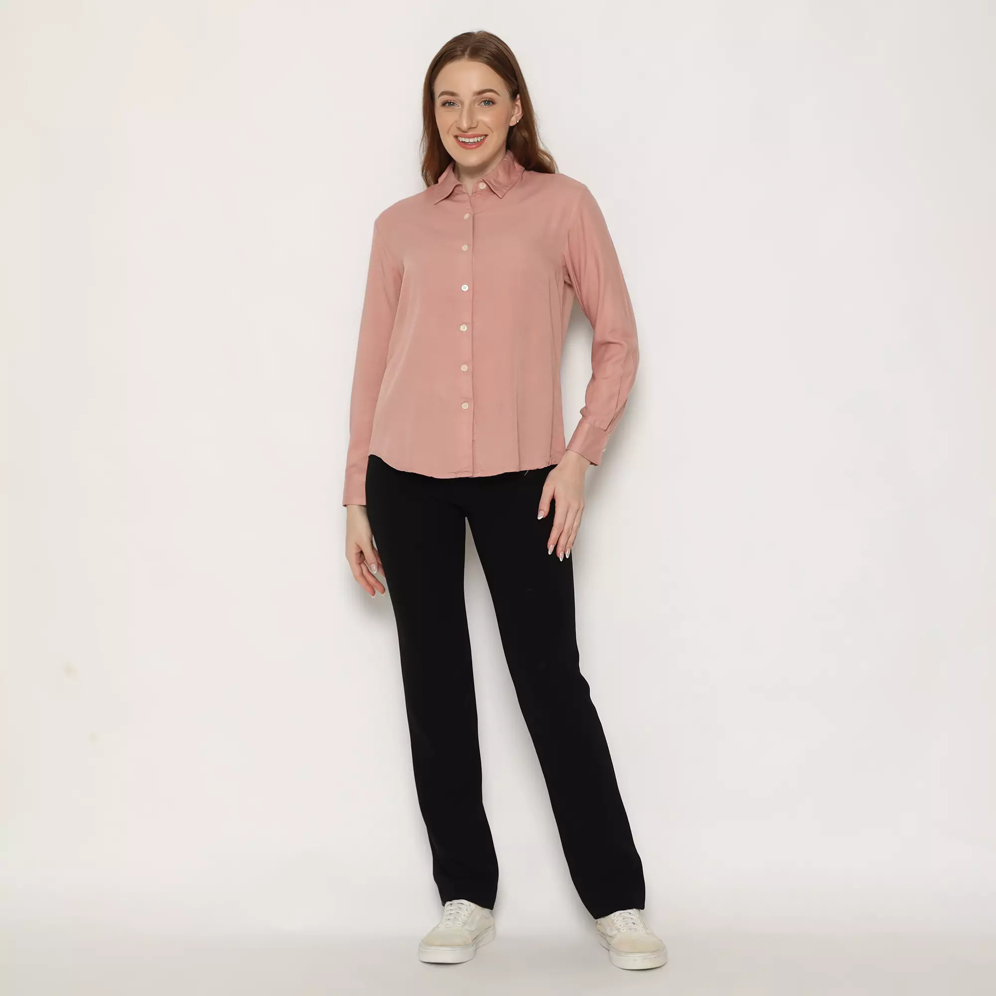 Platini Baju Kemeja Polos Basic Wanita Panjang Katun Rayon 62000.92