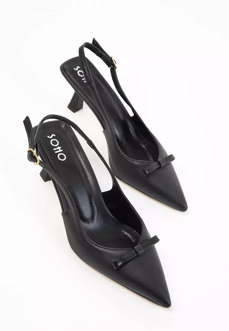 Black Women's Classic Heeled Shoes 20597