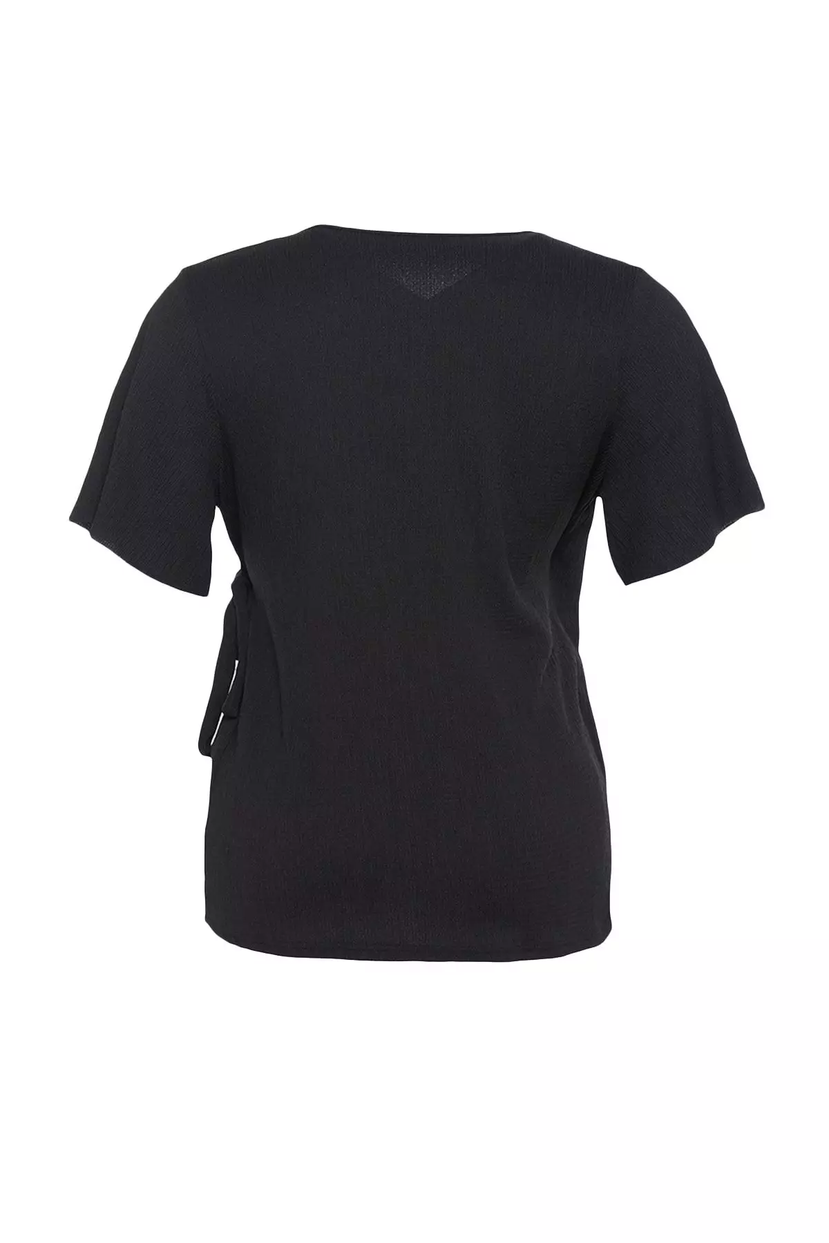 Plus Size Double Breasted Tie Detailed Blouse