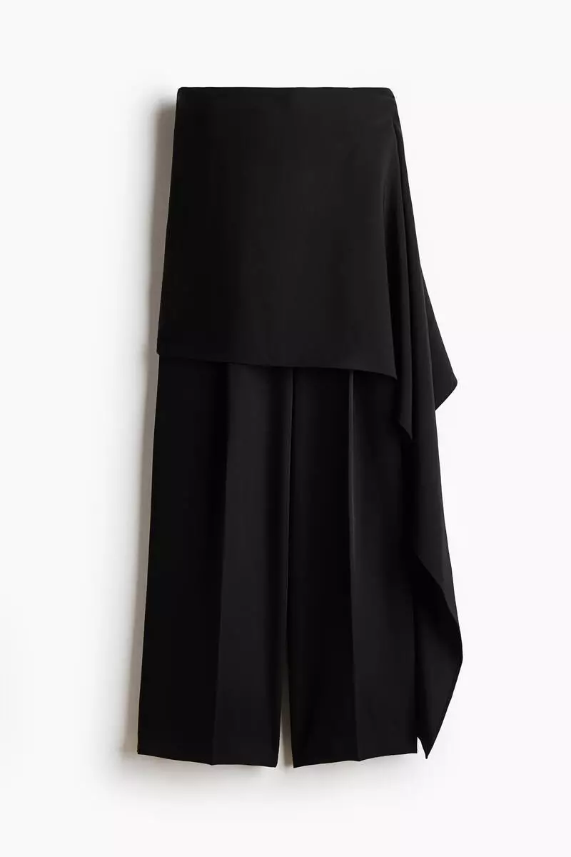 Tailored skirt-layered trousers